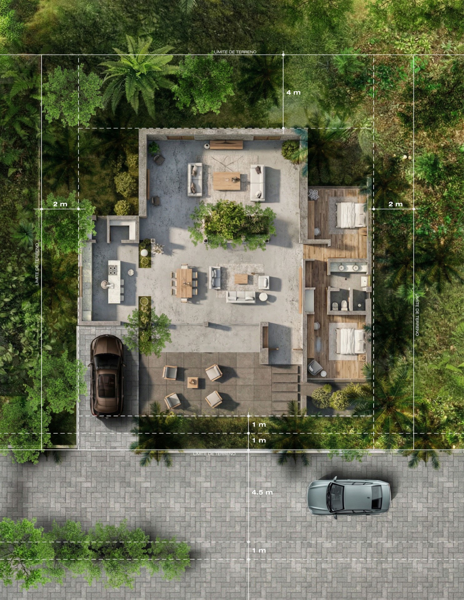 Planta arquitectónica de casa en AMAI Residencial