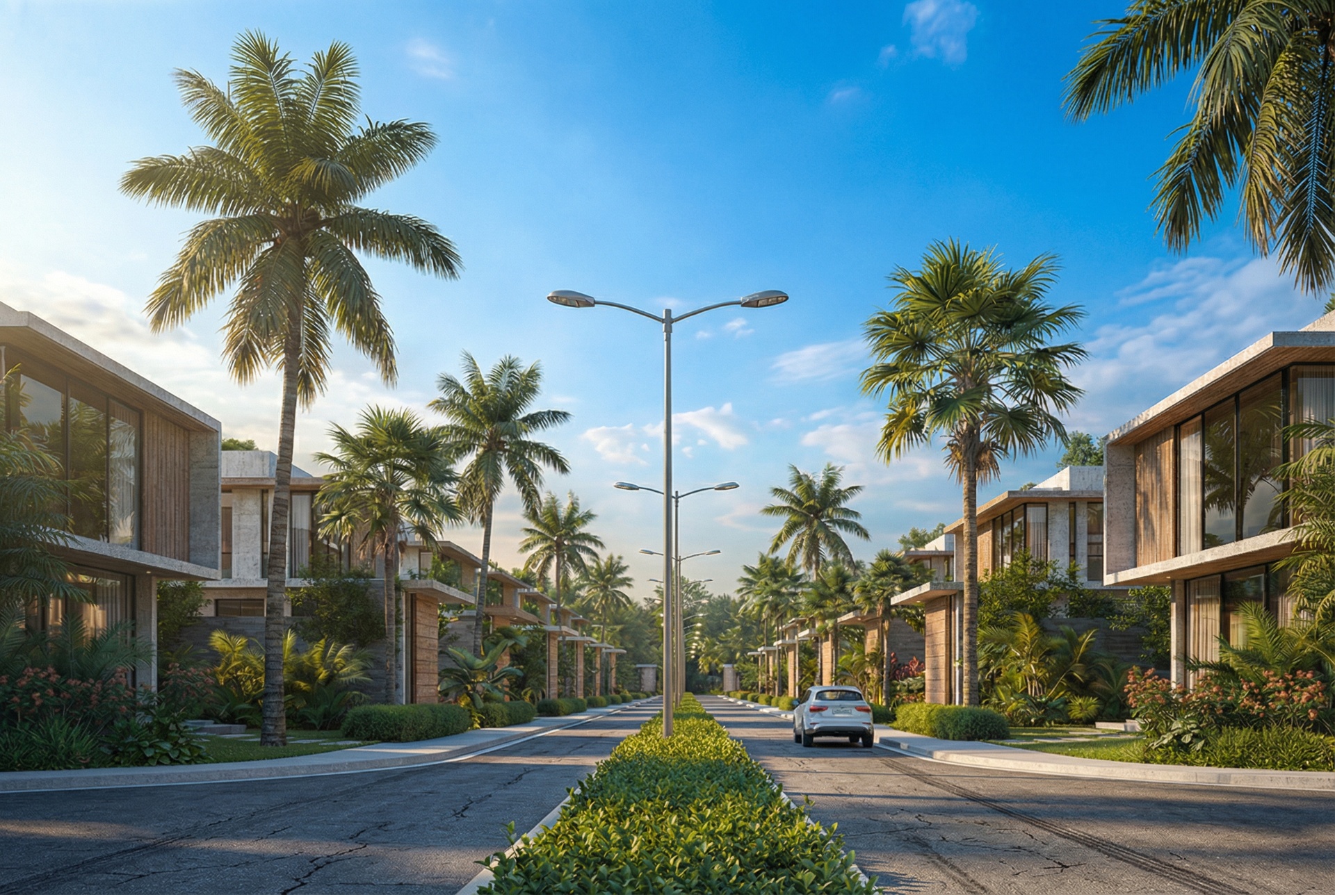 Calle del residencial AMAI